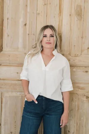 Ivory Pullover Cotton Top - The Charlie