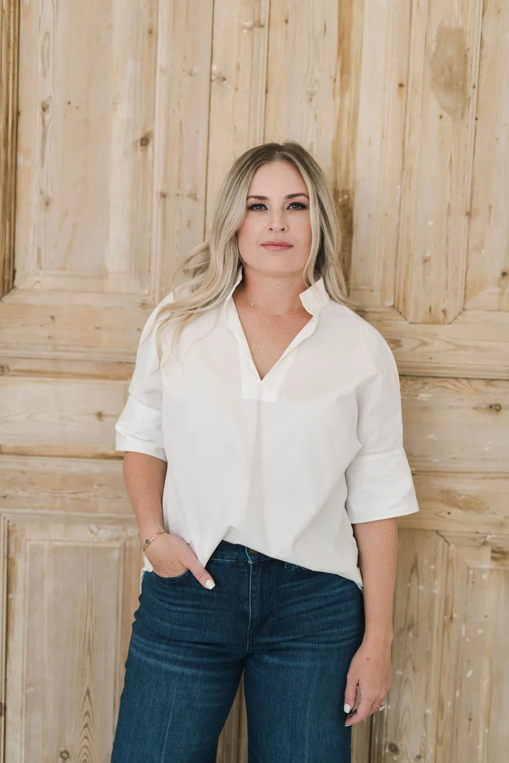 Ivory Pullover Cotton Top - The Charlie