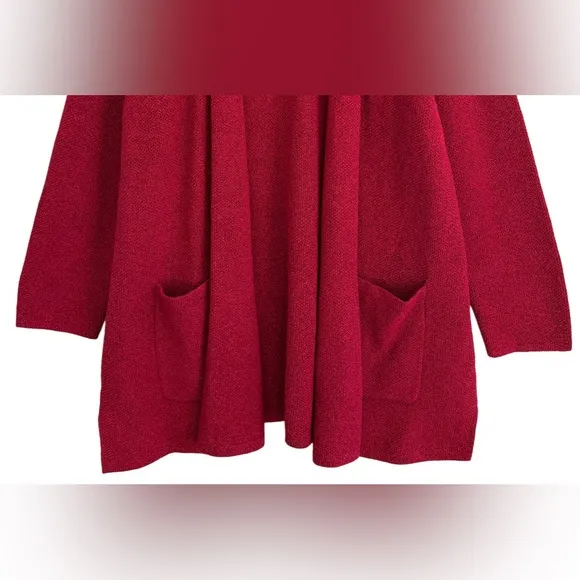 J. JILL Silk Blend Relaxed Fit Boho Casual Cozy Open Front Sweater Cardigan 2X