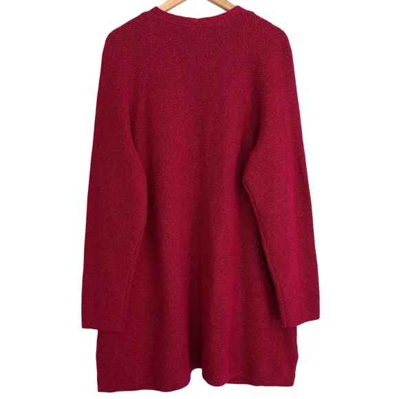 J. JILL Silk Blend Relaxed Fit Boho Casual Cozy Open Front Sweater Cardigan 2X