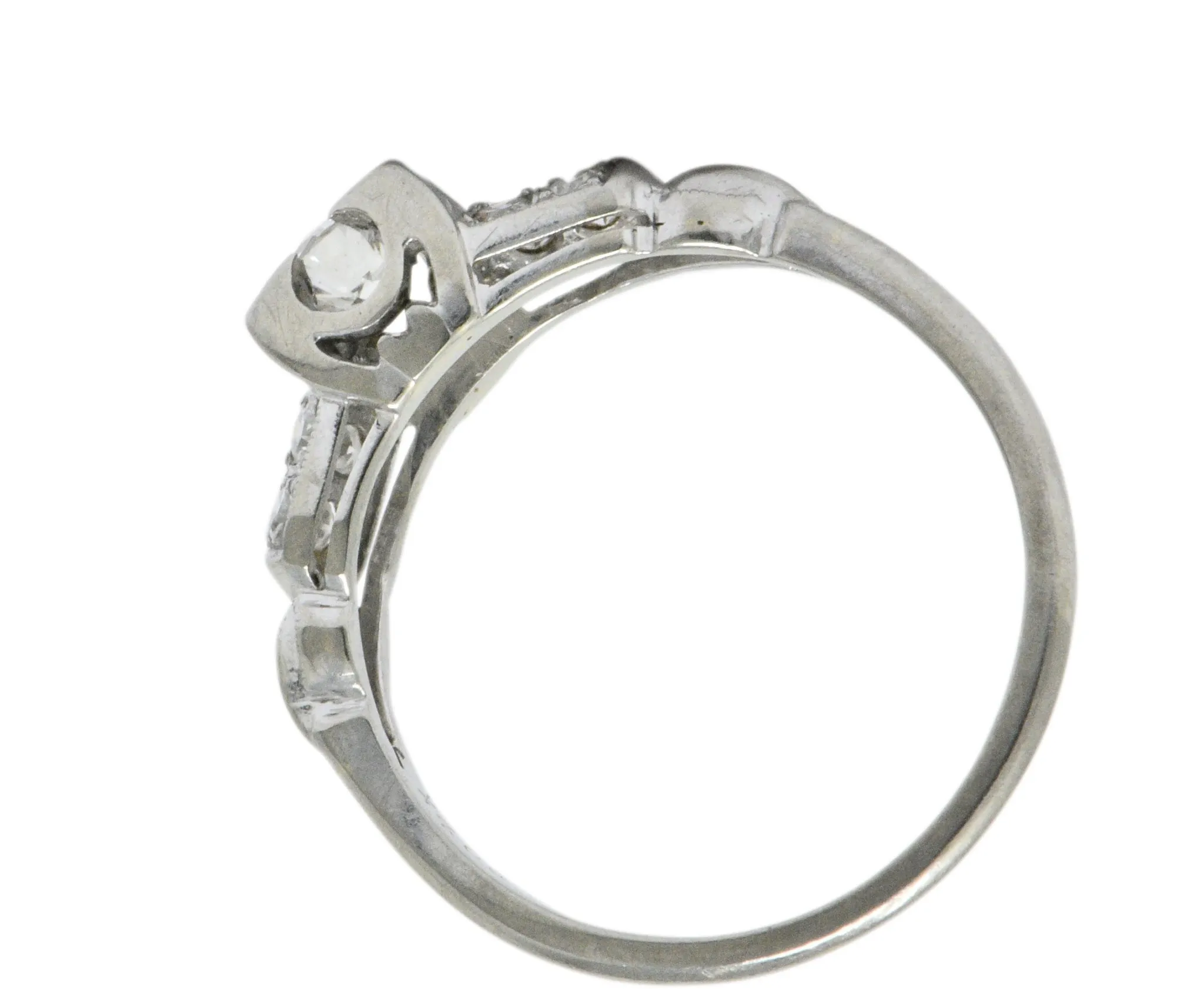 Jabel Retro 0.40 CTW Diamond 18 Karat White Gold Engagement Ring