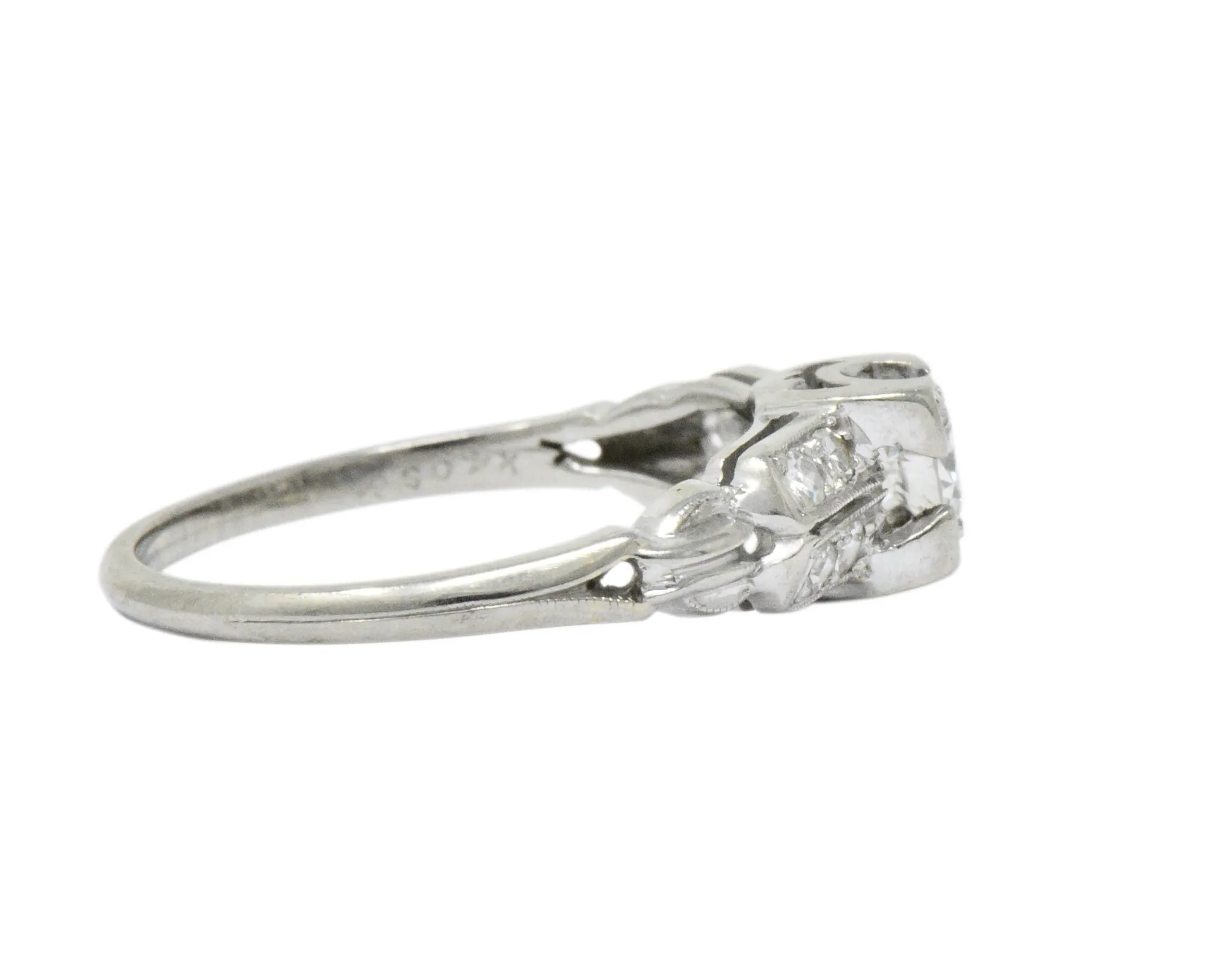 Jabel Retro 0.40 CTW Diamond 18 Karat White Gold Engagement Ring