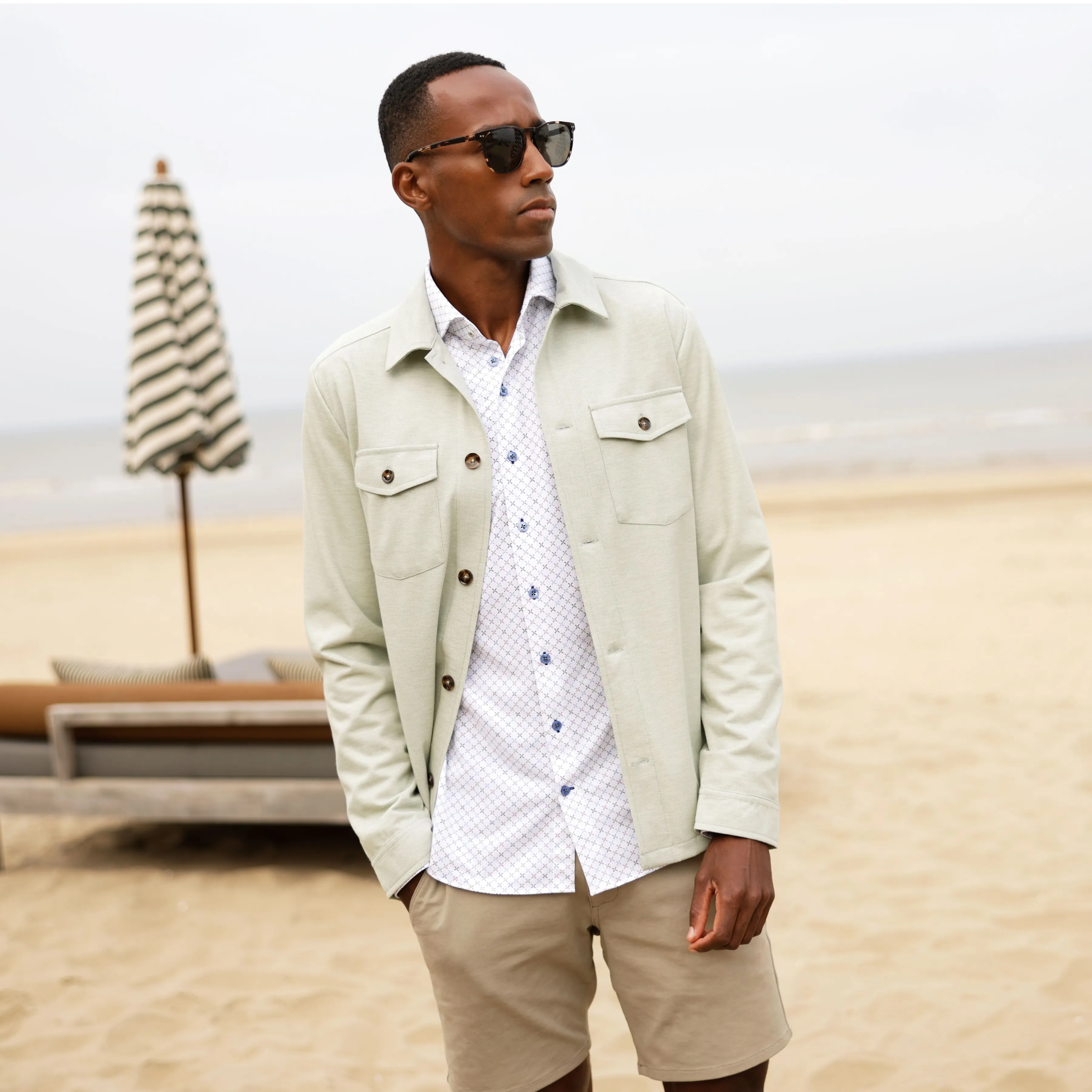 Jersey stretch overshirt