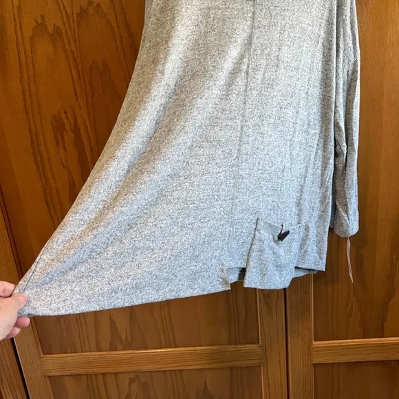 Jess &amp; Jane 3X Cowl Neck Tunic Top Heather Gray Asymmetric Hem 3X