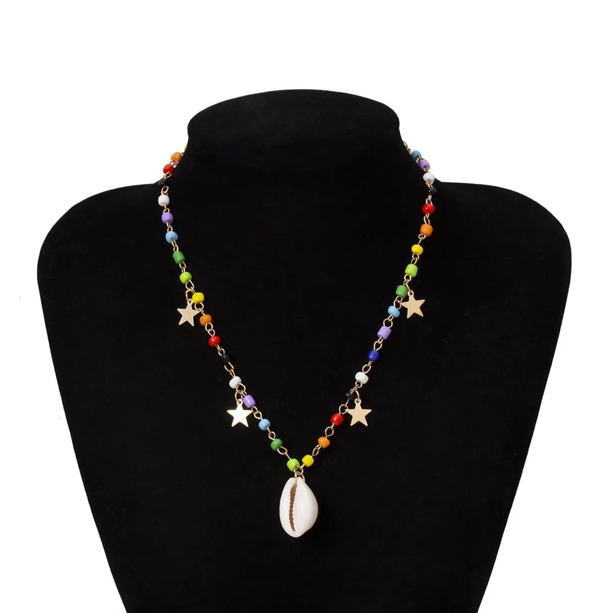 Jewel-Tone Howlite & Shell 18K Gold-Plated Star Station Necklace
