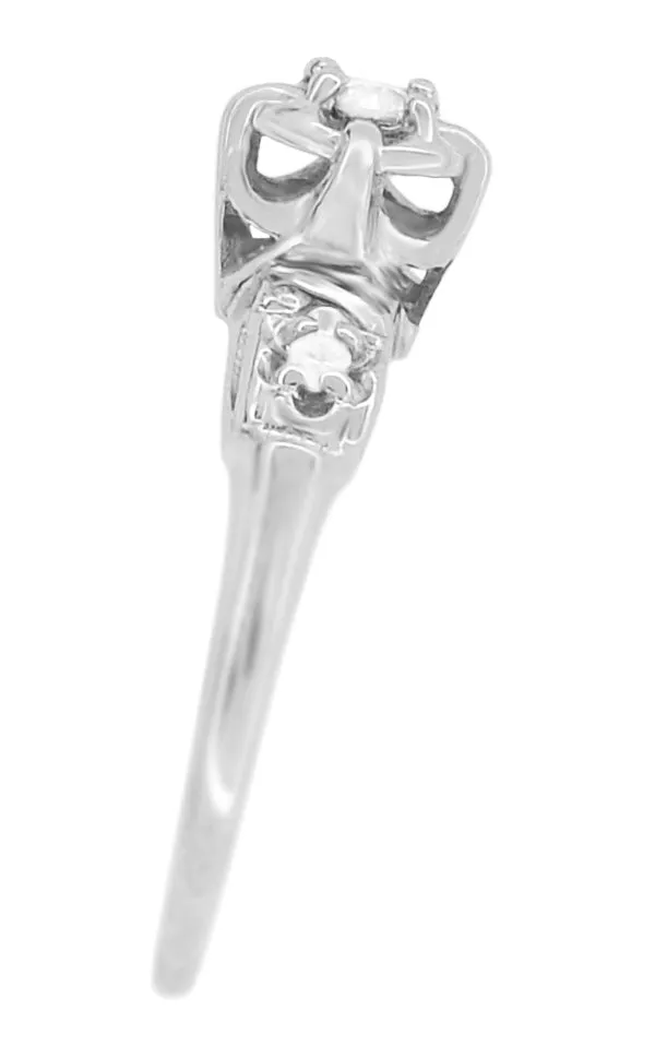 Kailey 1940's Retro Modern Halo Vintage Diamond Engagement Ring in 14 Karat White Gold