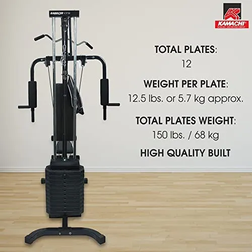 Kamachi Multi Home Gym HG-12 with 150 LBS Weight Stacks for body building; Strength Machine (Made in Taiwan)