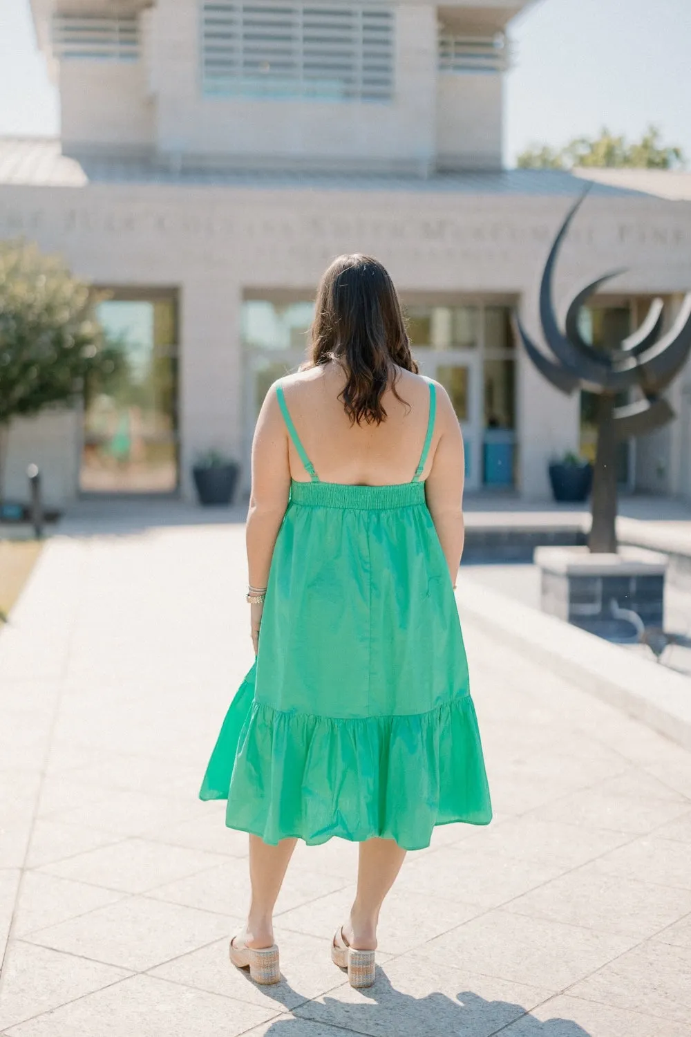 Kendall Kelly Green Tiered Midi Dress (S-3XL)