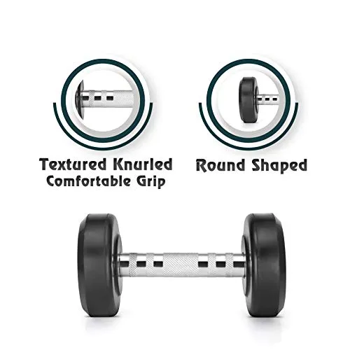 Klikfit Rubber Dumbbells, 2.5 KG (Black) (2.5kg x 2pcs)