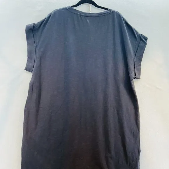 Known Supply Stella Weathered Black Short Cuffed Sleeve T-Shirt Dress Plus SZ2XL