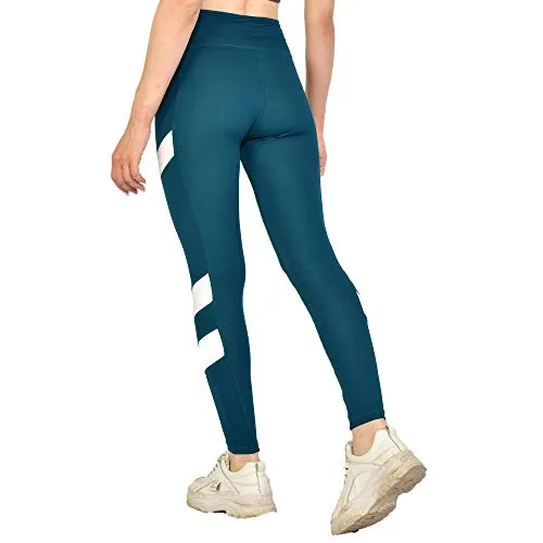Kopykat Fourway Lycra Spandex Highwaist Sports Gym Yoga Tights for Women (kop-51) (Teal Blue - 3XL)