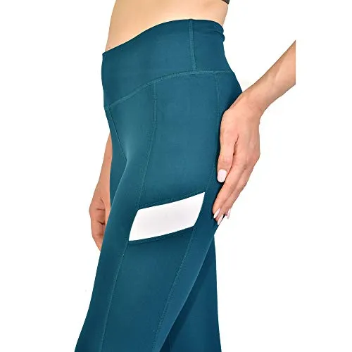 Kopykat Fourway Lycra Spandex Highwaist Sports Gym Yoga Tights for Women (kop-51) (Teal Blue - 3XL)