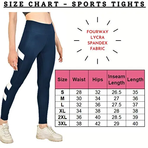Kopykat Fourway Lycra Spandex Highwaist Sports Gym Yoga Tights for Women (kop-51) (Teal Blue - 3XL)