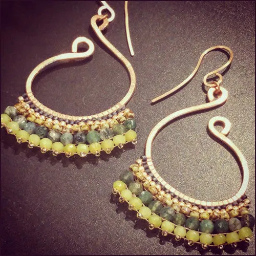 Kyra Jade and Agate Earrings