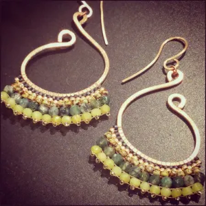 Kyra Jade and Agate Earrings