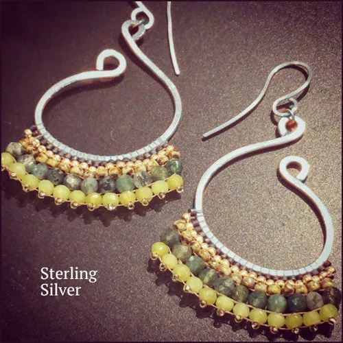 Kyra Jade and Agate Earrings