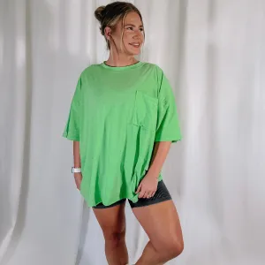Laid Back Oversized Boyfriend Tee - Lime