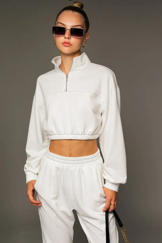 LE LIS Long Sleeve Elastic Waist Top