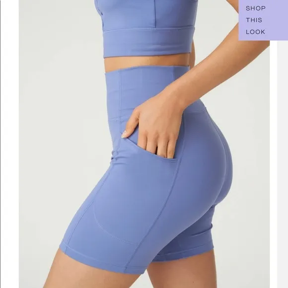 Le Ore Lucca Set: Smokey Amethyst High Rise Pocket Short   Racer Back Bra $136