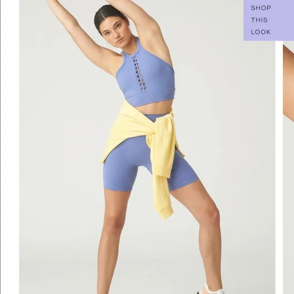 Le Ore Lucca Set: Smokey Amethyst High Rise Pocket Short   Racer Back Bra $136