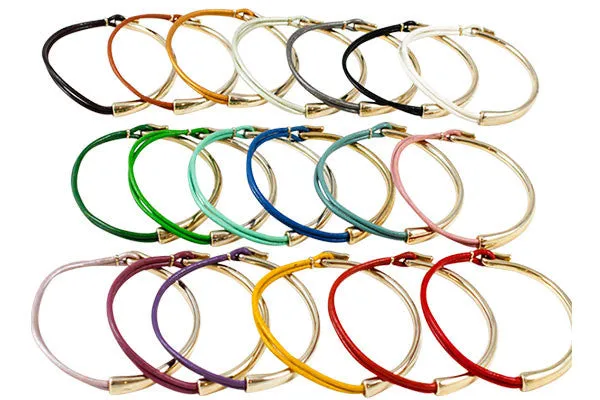 Leather Wrap Bracelet - Gold