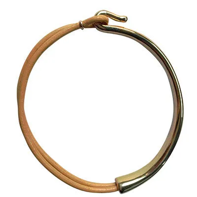 Leather Wrap Bracelet - Gold