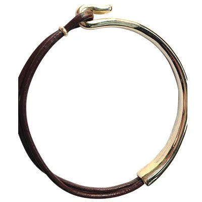 Leather Wrap Bracelet - Gold