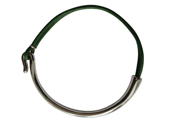 Leather Wrap Bracelet - Silver
