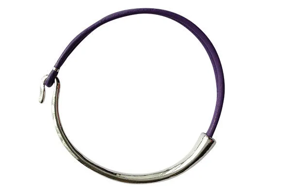 Leather Wrap Bracelet - Silver