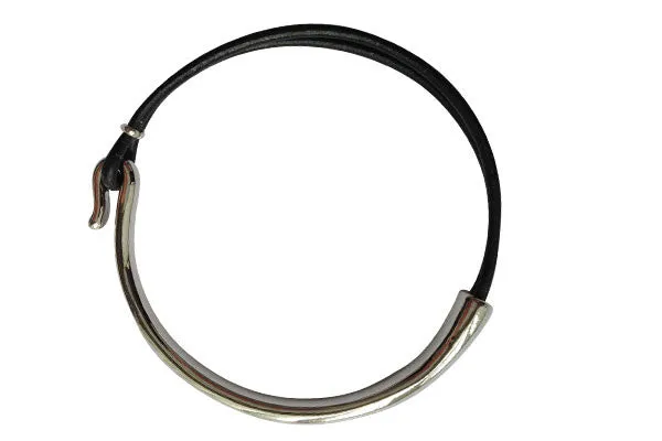 Leather Wrap Bracelet - Silver