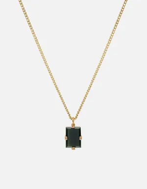 Lennox Green Agate Necklace, Gold Vermeil