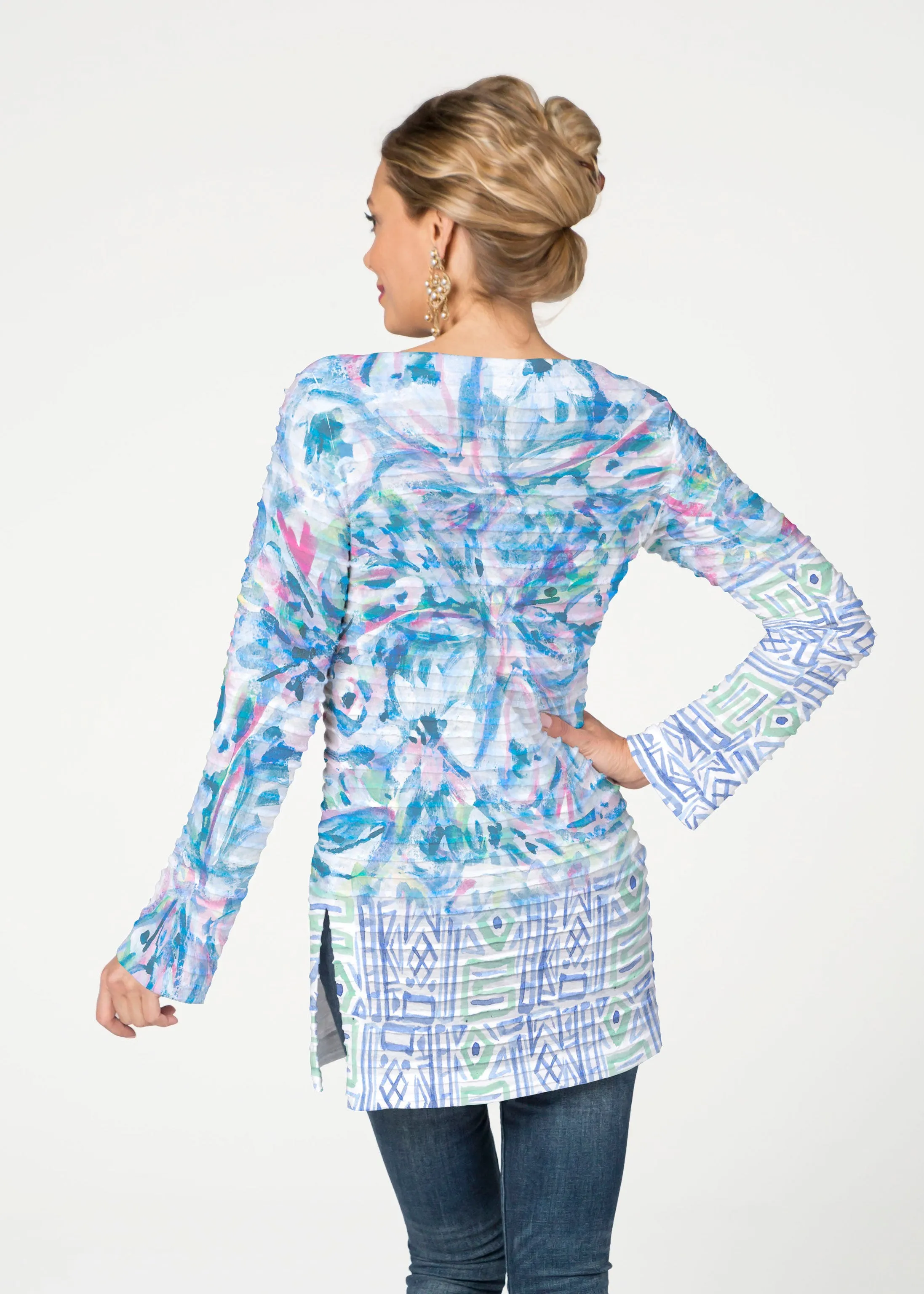 Lilly (17234) ~ Banded Boatneck Tunic