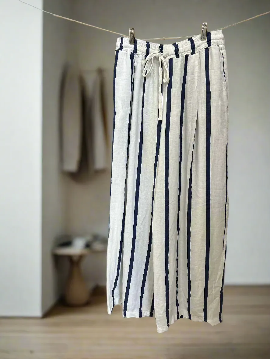 Linen Striped Pants