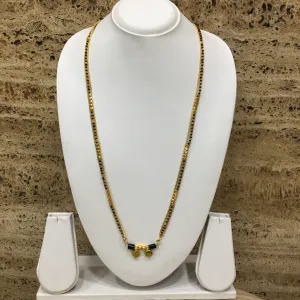 Long Mangalsutra Designs Gold Plated Latest 2 Lakshmi (Laxmi) Coin Pendant Single Layer Chain Mangalsutra