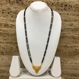 Long Mangalsutra Designs Gold Plated Latest Pendant 2 Line Mangalsutra