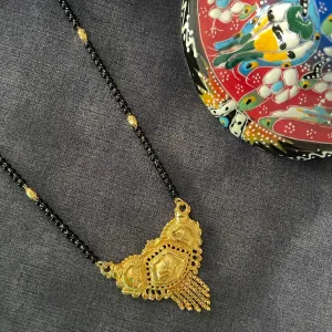 Long Mangalsutra Designs Gold Plated Latest Pendant Single Layer Traditional Mangalsutra