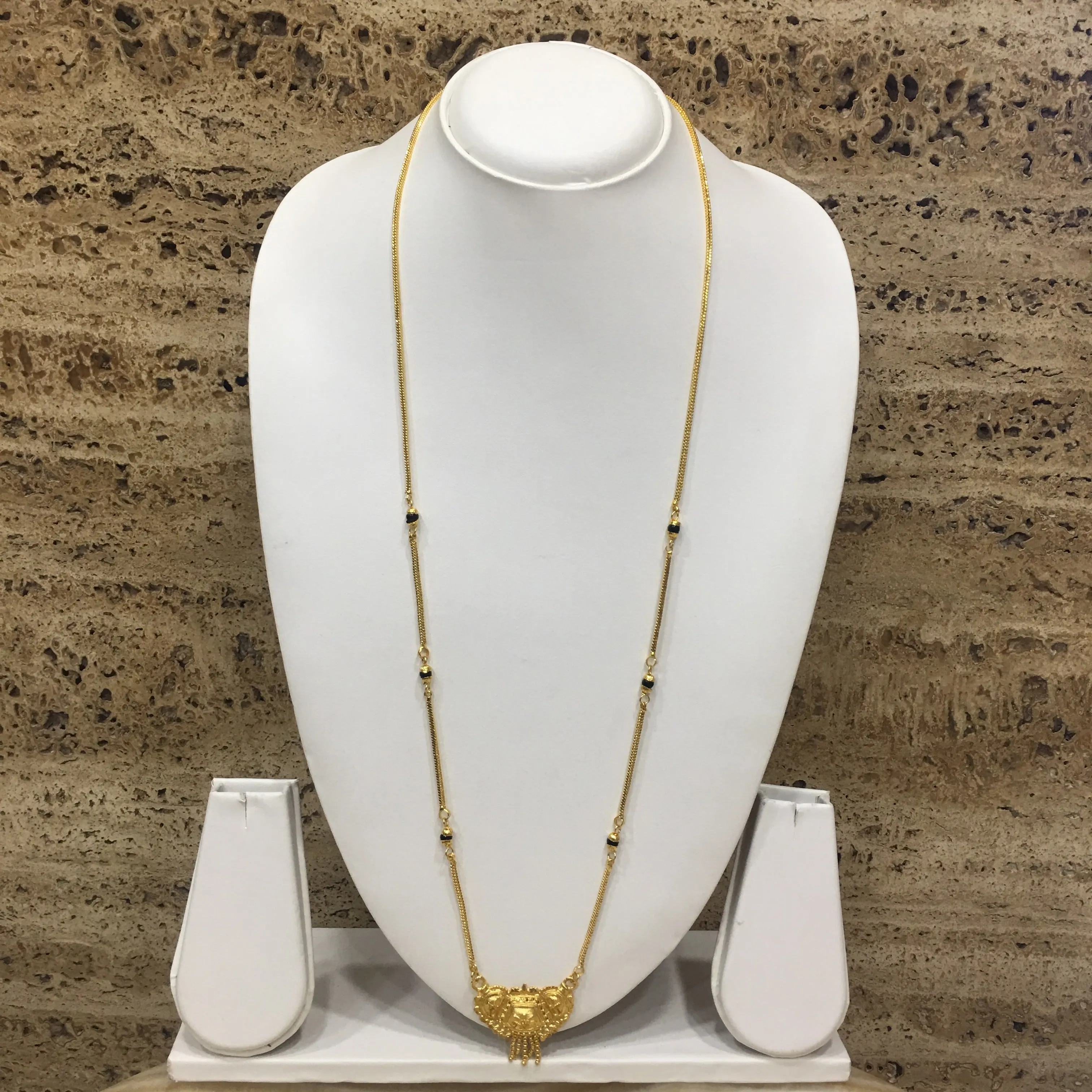 Long Mangalsutra Designs Gold Plated Latest Traditional Single Layer Chain Mangalsutra