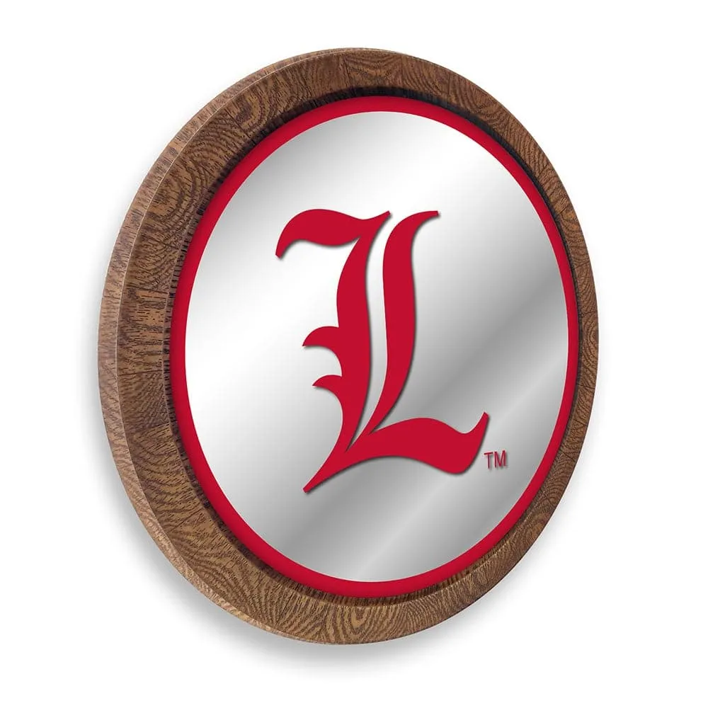 Louisville Cardinals: L - "Faux" Barrel Top Mirrored Wall Sign