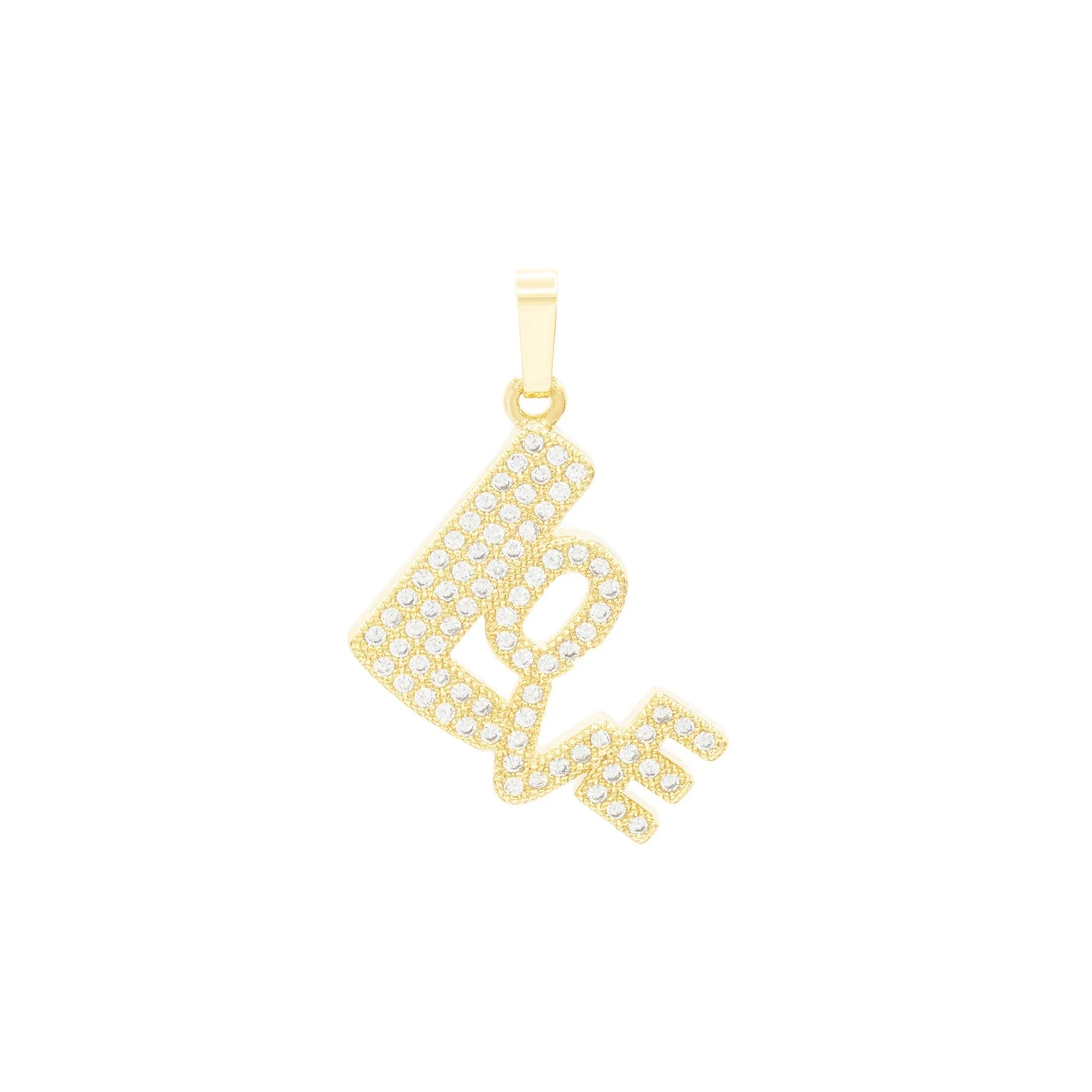 Love 4 Pendant 14K Anklet Gold Filled Cubic Zirconia Charm Rope Chain Set 10" Women Jewelry