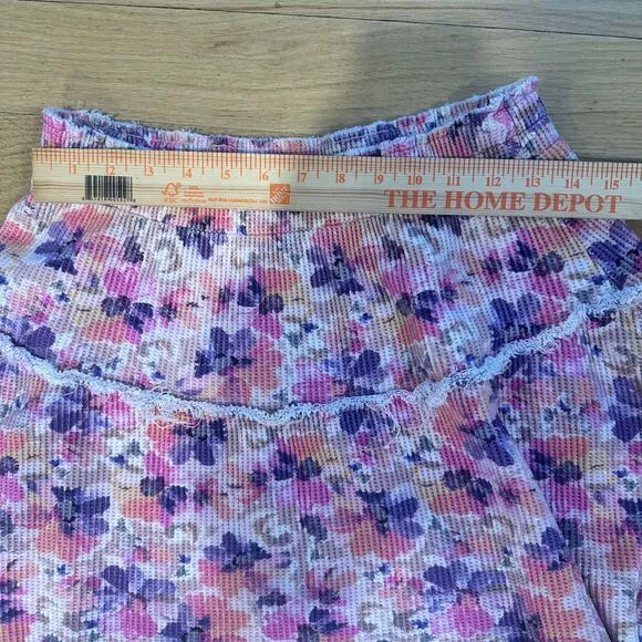 LoveShackFancy Desta Mini Skirt Pink Purple Mauve Sunset Retail $225  Style M