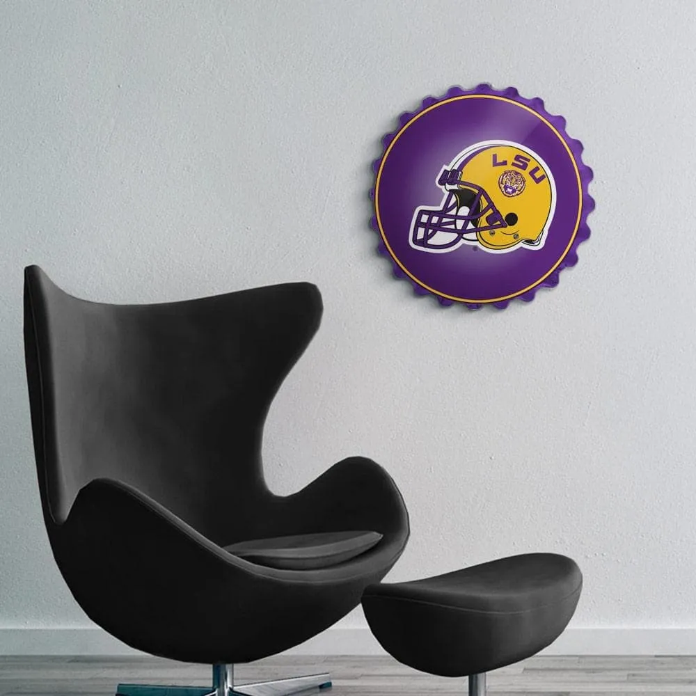 LSU Tigers: Helmet - Bottle Cap Wall Sign