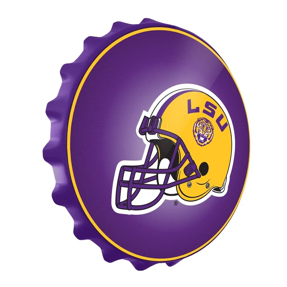 LSU Tigers: Helmet - Bottle Cap Wall Sign
