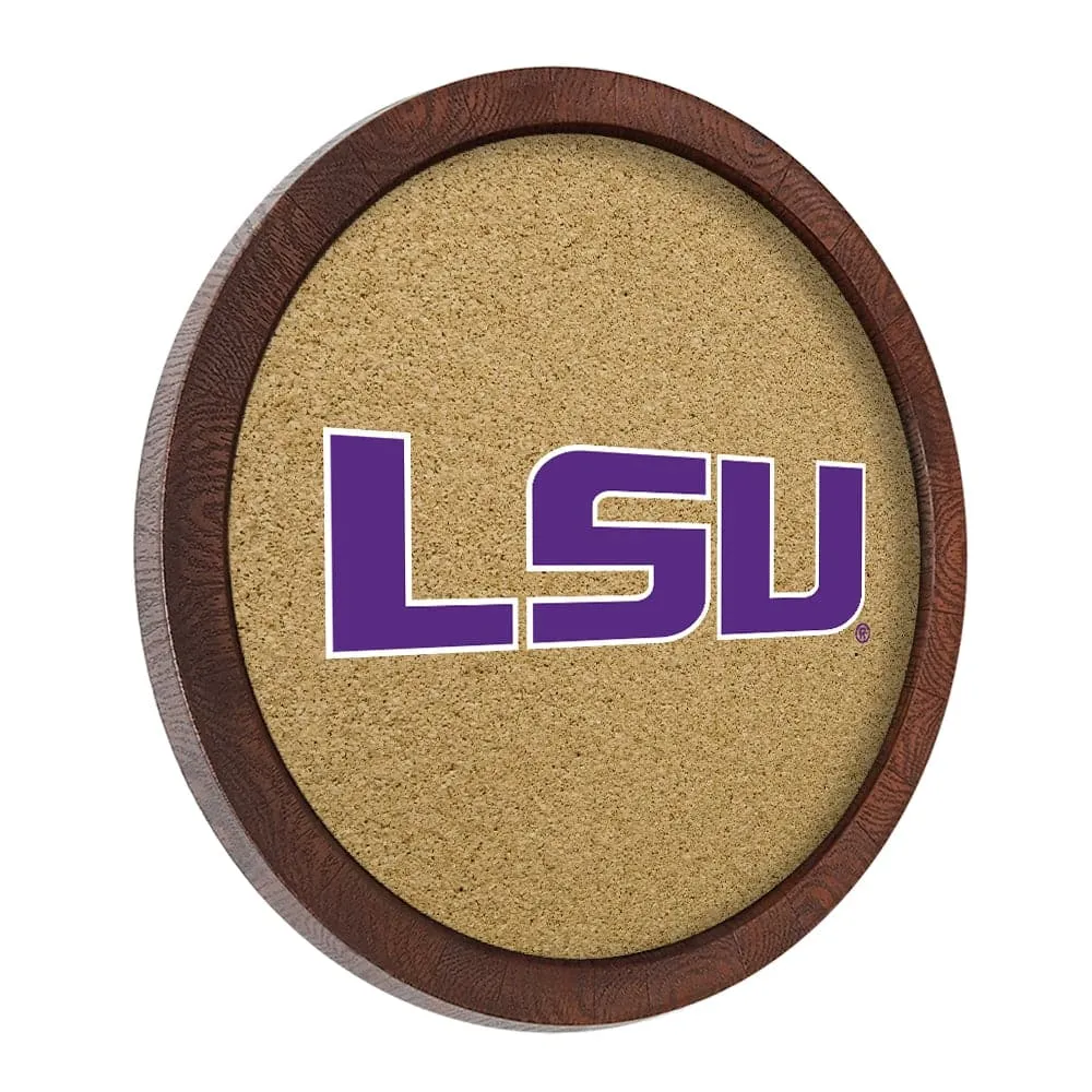 LSU Tigers: "Faux" Barrel Framed Cork Board