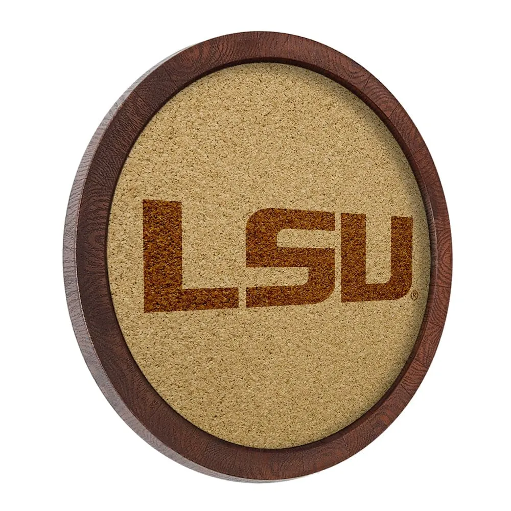LSU Tigers: "Faux" Barrel Framed Cork Board