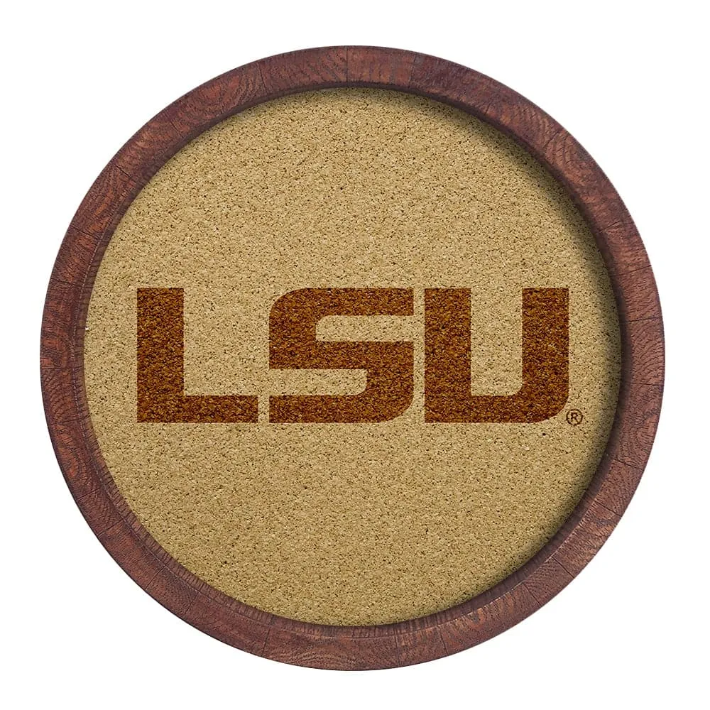 LSU Tigers: "Faux" Barrel Framed Cork Board