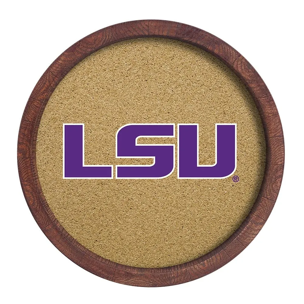 LSU Tigers: "Faux" Barrel Framed Cork Board