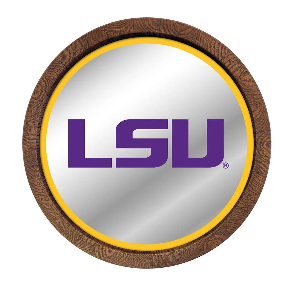 LSU Tigers: "Faux" Barrel Top Mirrored Wall Sign