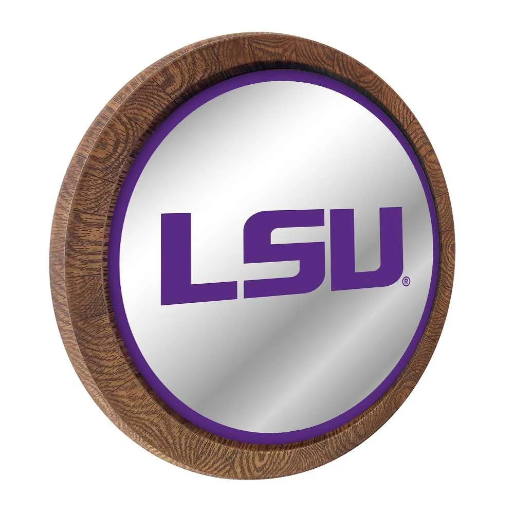 LSU Tigers: "Faux" Barrel Top Mirrored Wall Sign