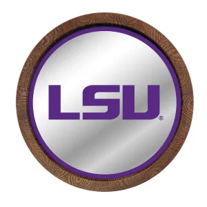 LSU Tigers: "Faux" Barrel Top Mirrored Wall Sign
