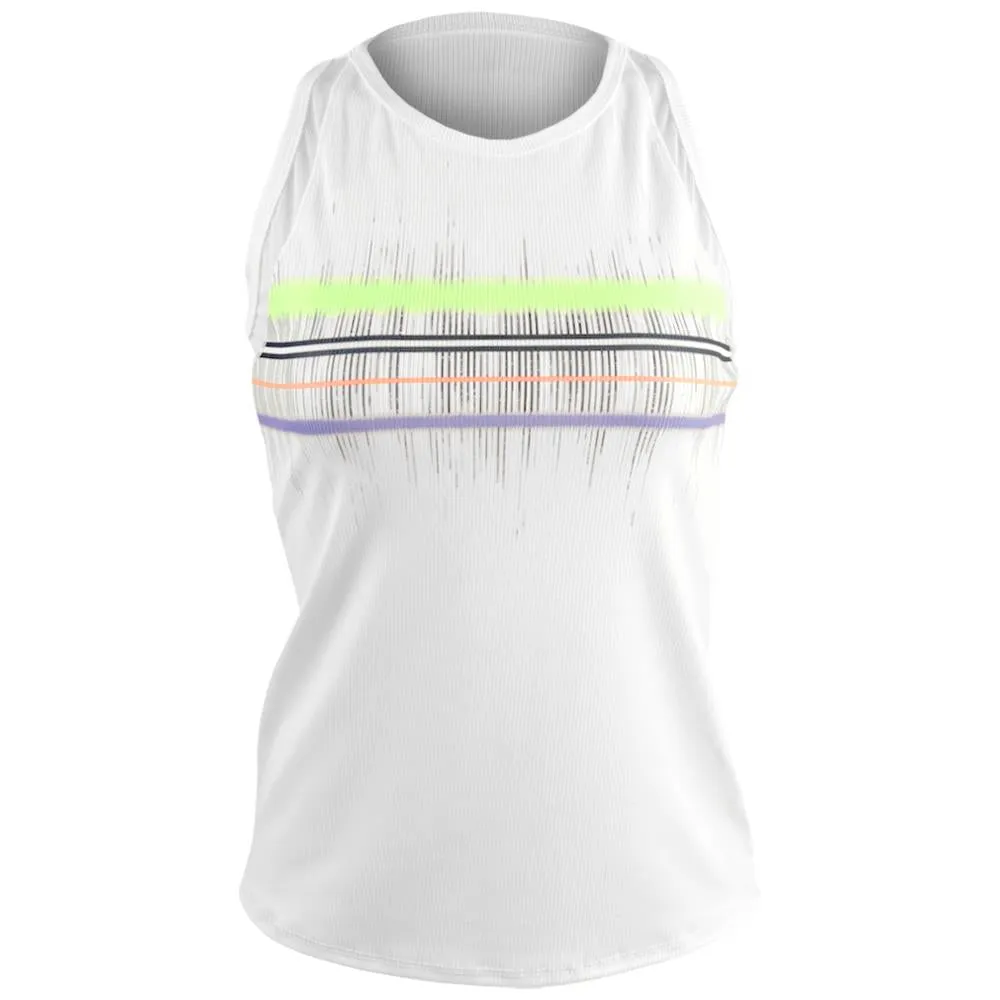 Lucky in Love Women's Electric Toile Between The Lines Tank - White/Navy